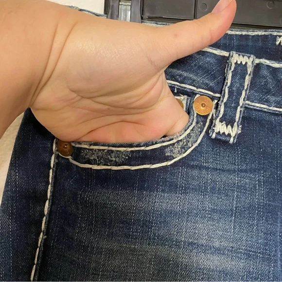 EUC True Religion Vintage Rollingwood Billy Super T White Big Stitch Size 27 - Picture 5 of 14